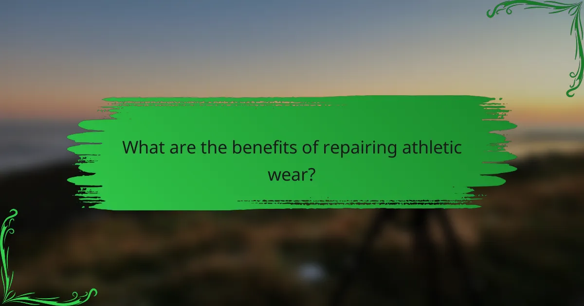 What are the benefits of repairing athletic wear?